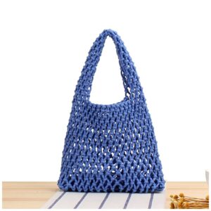 Naimo Straw Beach Bag Woven Rattan Shoulder Bag Fishing Net Handbag Cotton Rope Tote Summer Crochet Hobo Bag