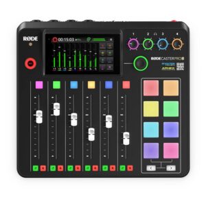 Rode RODECaster Pro II Integrated Audio Production Studio Bundle with 4x Zoom ZDM-1 Podcast Mic Pack and 32GB microSDHC Memory Card