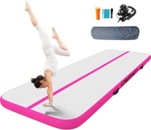 a&bboard inflatable air gymnastics mat 6.6ft/10ft/13ft/16ft training mat 4 inches thick tumbling mat wih electric air pump for home/gym/outdoor