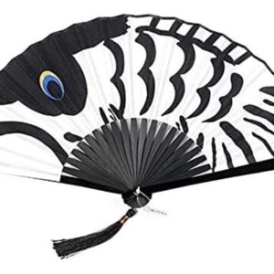 Folding Hand Fan Folding Fan Handheld Folded Fan Silk Folding Dance Fan Portable Vintage Lady Folding Fan Japanese Anime Cosplay Carp Fans Summer Bamboo Fan Foldable Fan Hand Held Fans