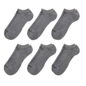 Nike Women's Everyday Plus Cushioned Training No-Show Socks (6 Pairs), Carbon Heather/Black, Large