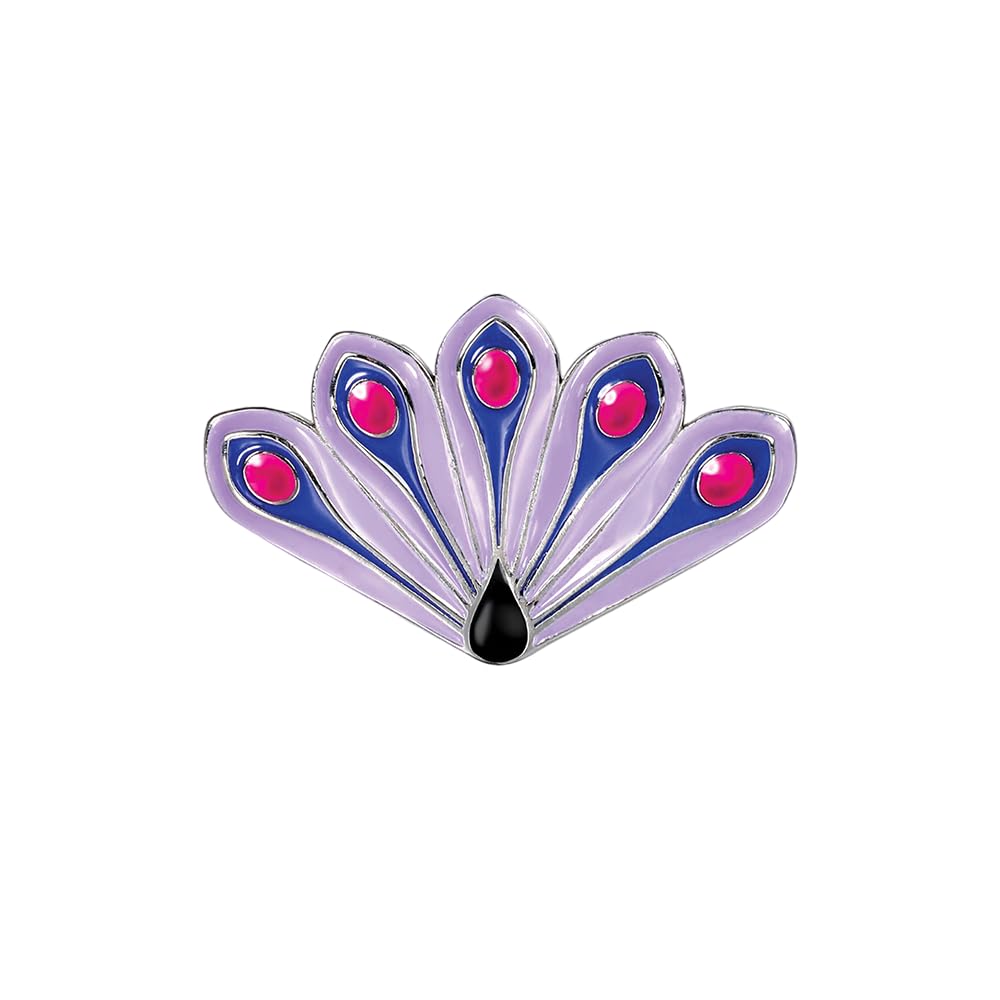 ZAG STORE - Miraculous Ladybug - Peacock Charged Brooch, Stainless Steel,Dark Blue,Pink,Purple