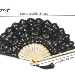 Folding Hand Fan Folding Fan Handheld Folded Fan Chinese Style Decorative Bamboo Fans Lace Fabric Silk Folding Hand Held Dance Fans Flower Party Wedding Prom Foldable Fan Hand Held Fans