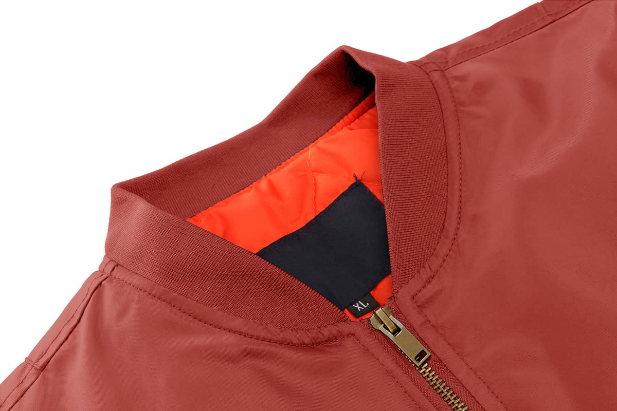 CRYSULLY Men's Tactical Military Cargo Bomber Jacket Softshell Windbreaker Coat Orange Red