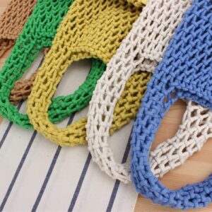 Naimo Straw Beach Bag Woven Rattan Shoulder Bag Fishing Net Handbag Cotton Rope Tote Summer Crochet Hobo Bag