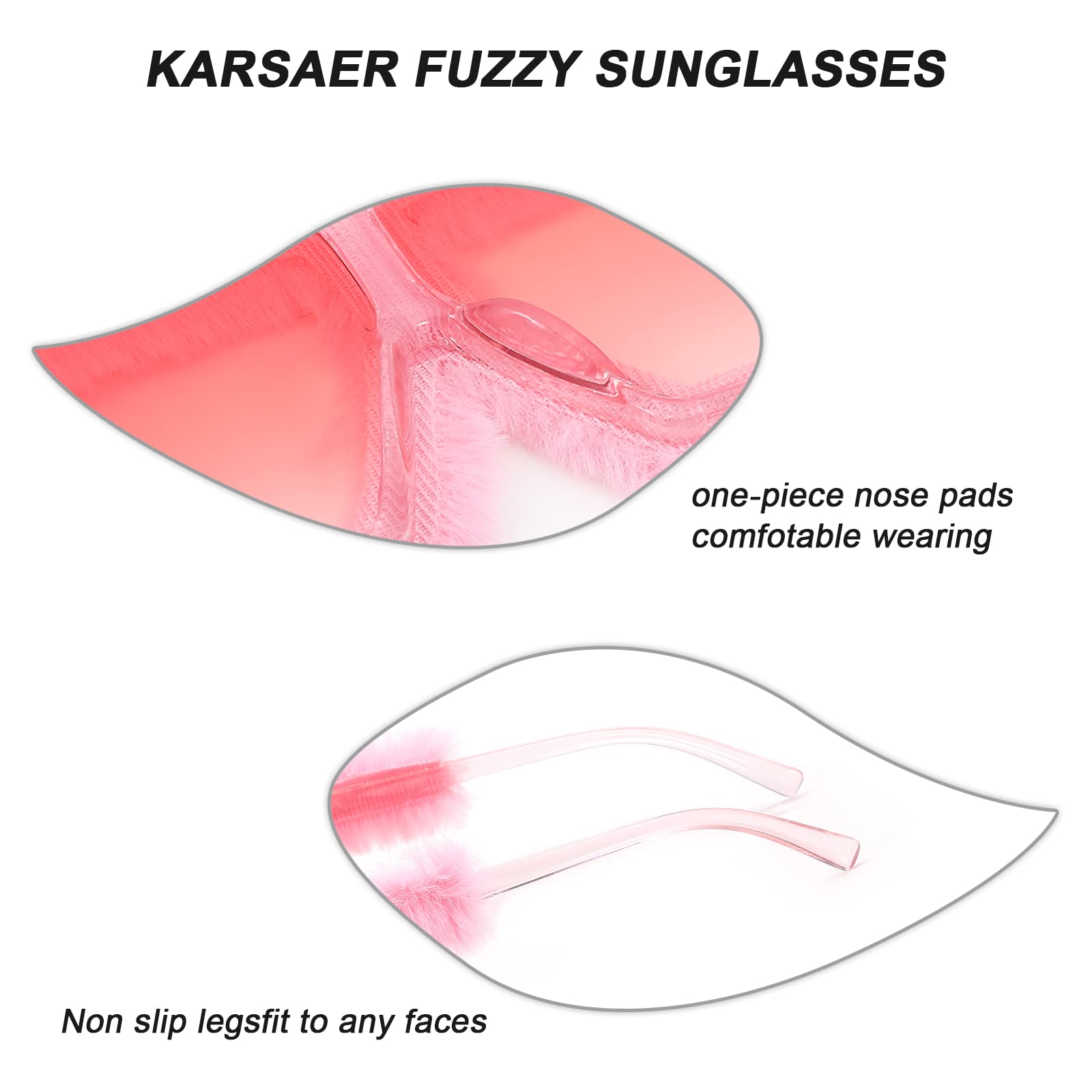 Karsaer Vision Plush Fuzzy Flat Top Fashion Square Large Shades Punk Soft Velvet Shade Party Eyewear…