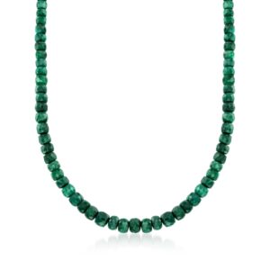 Ross-Simons Beaded Gemstone Necklace with Sterling Silver 80-90 ct. tw.