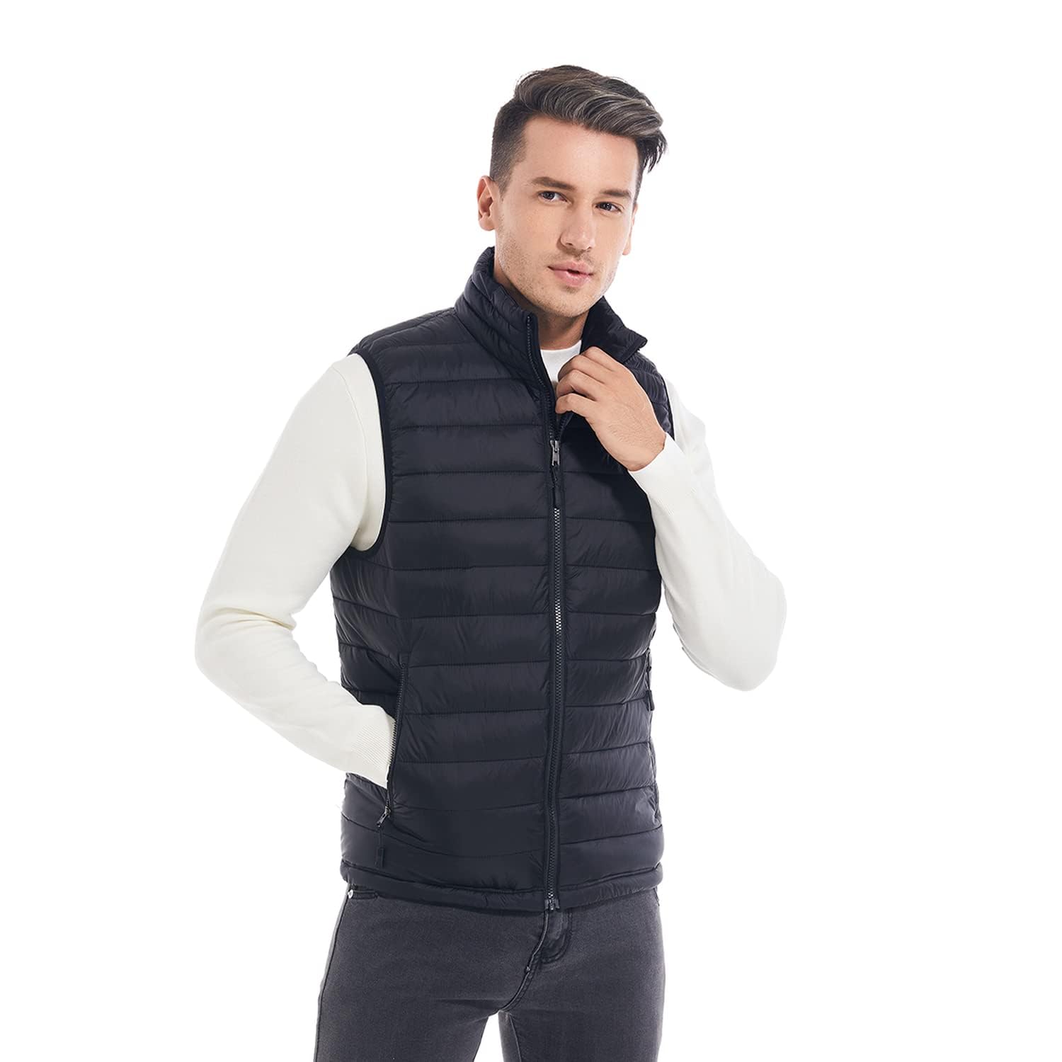 Neveland Men's Lightweight Heated Vest with Battery Pack (Large)