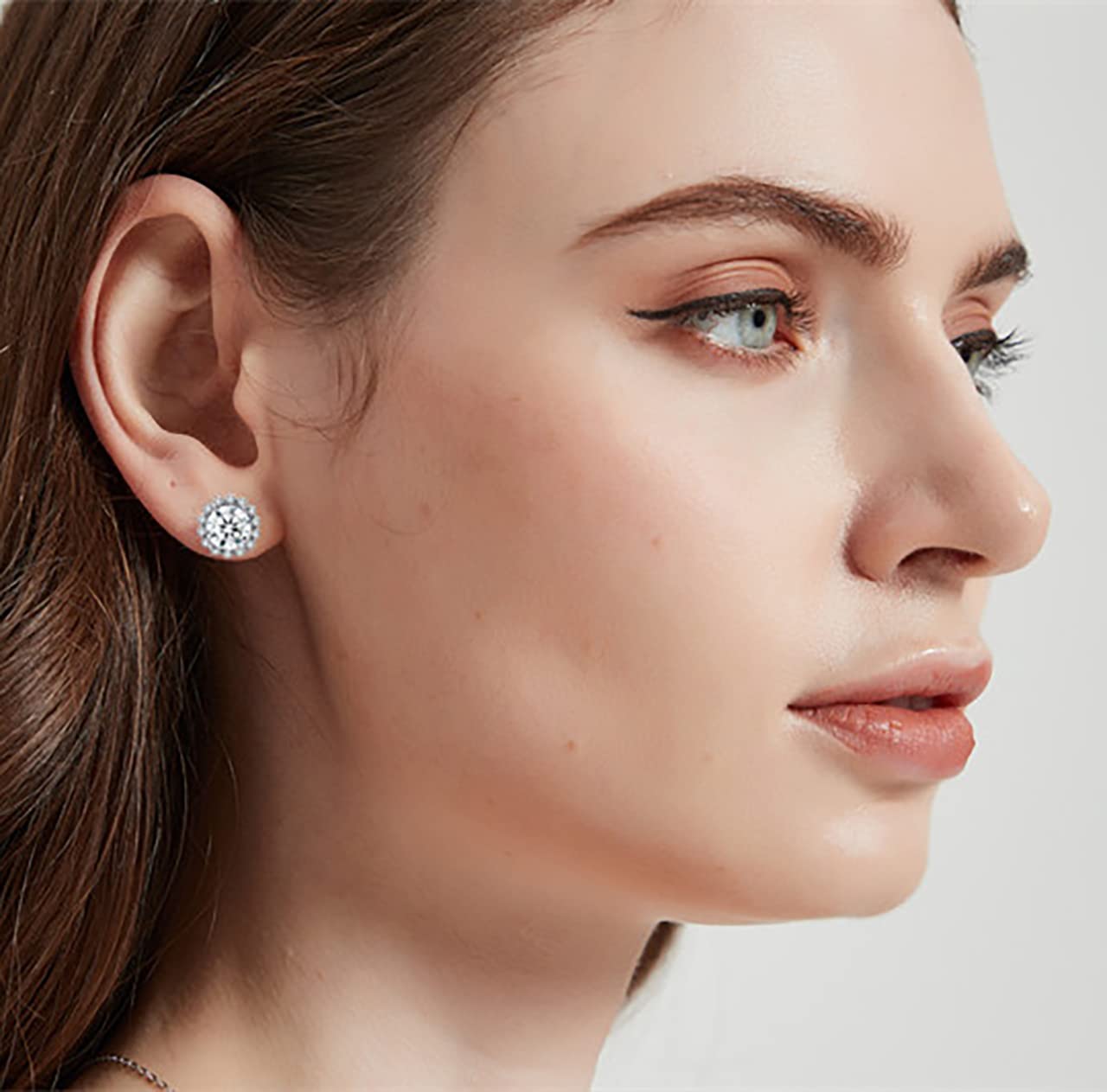 Diamond Earrings for Women Men 0.8Ct-2Ct Moissanite Stud Earrings Gifts for Wife Mom Girlfriend Anniversary Birthday Gifts for Wife, Valentine's Day Gifts for Her Wedding Anniversay Gift for Wife ,Christmas , Mother's Day Gifts ( 2.0 Carats 1.0 Ct Each )