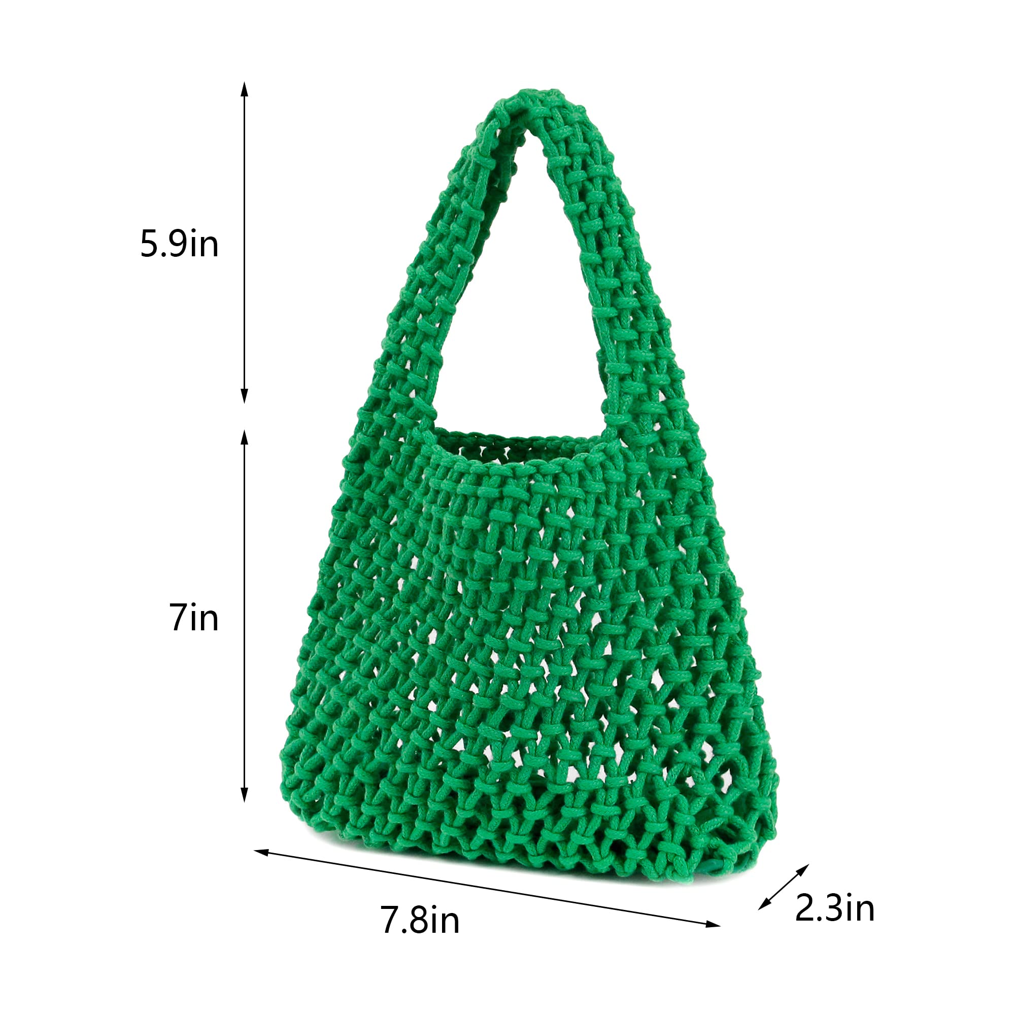 Naimo Straw Beach Bag Woven Shoulder Bag Rattan Handbag Crochet Tote Weaving Summer Hobo Bag