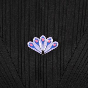 ZAG STORE - Miraculous Ladybug - Peacock Charged Brooch, Stainless Steel,Dark Blue,Pink,Purple