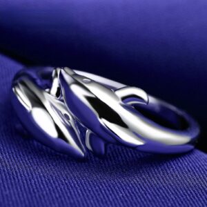 925 Sterling Silver Dolphin Ring, Adjustable Ring For Women