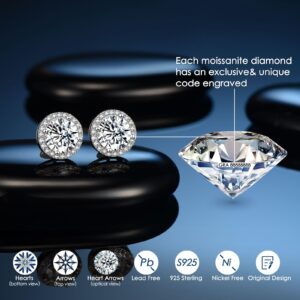 Diamond Stud Earrings for Women Gifts for Wife Mom Girlfriend 0.8Ct-2Ct Moissanite Stud Earrings Anniversary Birthday Gifts for Wife, Valentine's Day Gifts for Her Wedding Anniversay Gift for Wife ,Christmas , Mother's Day Gifts (2.0 Carats ( 1.0 Ct Each