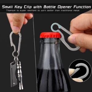 Green Beret Tactical Titanium Carabiner Clip Hook EDC Small Heavy Duty Keychain Clips Anti-Lost Quick Release Key Chain for Keys, Medium