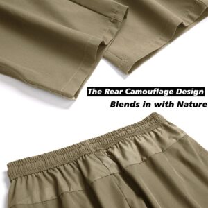 Men's Lightweight Quick Dry Hiking Running Pants Outdoor Sports Breathable Zipper Pockets Athletic Work Pants Khaki L