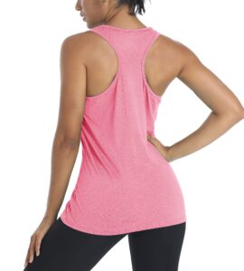 tacvasen tank tops for women upf 50+ lightweight breathable crewneck tank top undershirts racerback tees athletic shirts pink