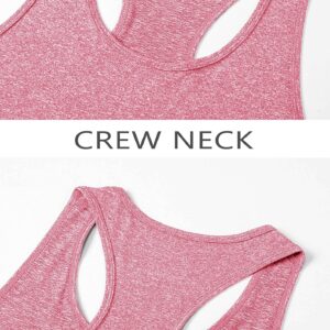 TACVASEN Tank Tops for Women UPF 50+ Lightweight Breathable Crewneck Tank Top Undershirts Racerback Tees Athletic Shirts Pink