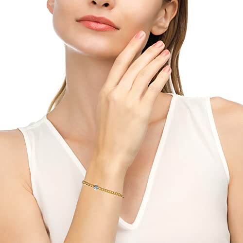 PANCEAN Moissanite Bracelet for women 925 Sterling Silver 18k Gold Plated Bracelet dainty gold bracelet with 0.5ct Moissanite Diamond Jewellery Gifts for Women Girls