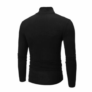 Long Sleeve Men's T-Shirts Turtleneck Undershirts Athletic Shirts for Men Moisture Wicking Sun Shirts for Men Long Sleeve Uv Protection Fall Winter Slim Thermal Pullover Sweatshirts Black XL