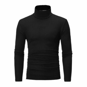 long sleeve men's t-shirts turtleneck undershirts athletic shirts for men moisture wicking sun shirts for men long sleeve uv protection fall winter slim thermal pullover sweatshirts black xl