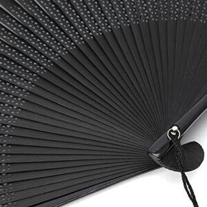 Folding Hand Fan Folding Fan Handheld Folded Fan Bamboo Hand Fan Elegant Carved Hand Held Folding Fans Silk Folding Fans Foldable Fan Hand Held Fans (Color : Random Delivery, Size : 37x19.5cm)