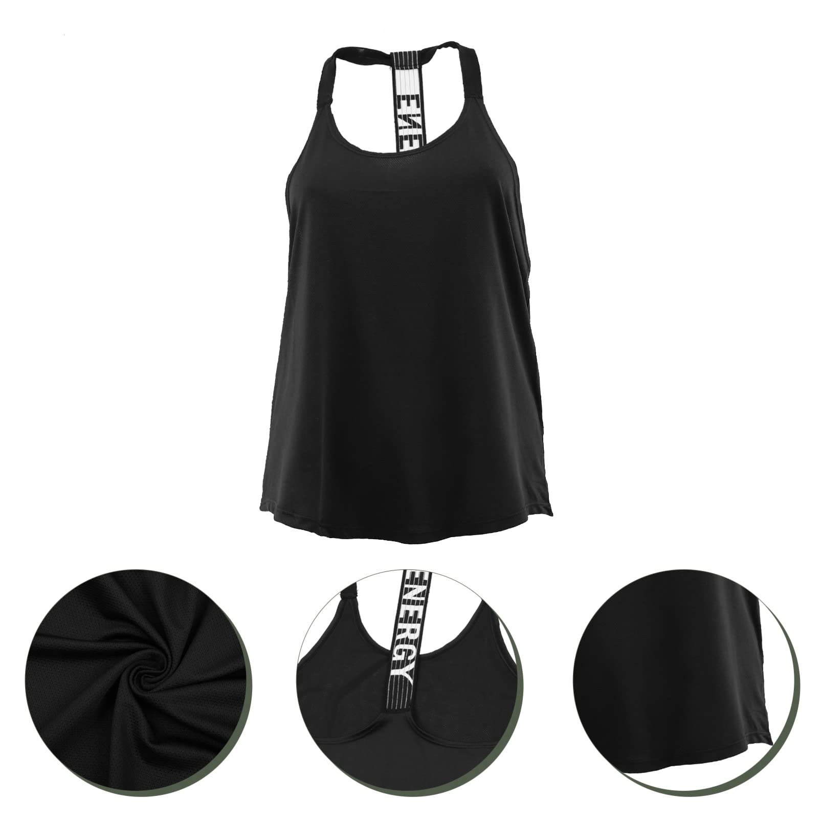 Healifty Women's Fitness Vest Female Sports Vest Women Yoga Vest Womens Athletic Tanks Womans Tank Top Workout Tops Women Cropped Running Tank Women Sports Vest Female Yoga Clothes Cut Out Black