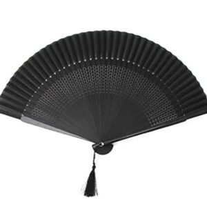 Folding Hand Fan Folding Fan Handheld Folded Fan Bamboo Hand Fan Elegant Carved Hand Held Folding Fans Silk Folding Fans Foldable Fan Hand Held Fans (Color : Random Delivery, Size : 37x19.5cm)