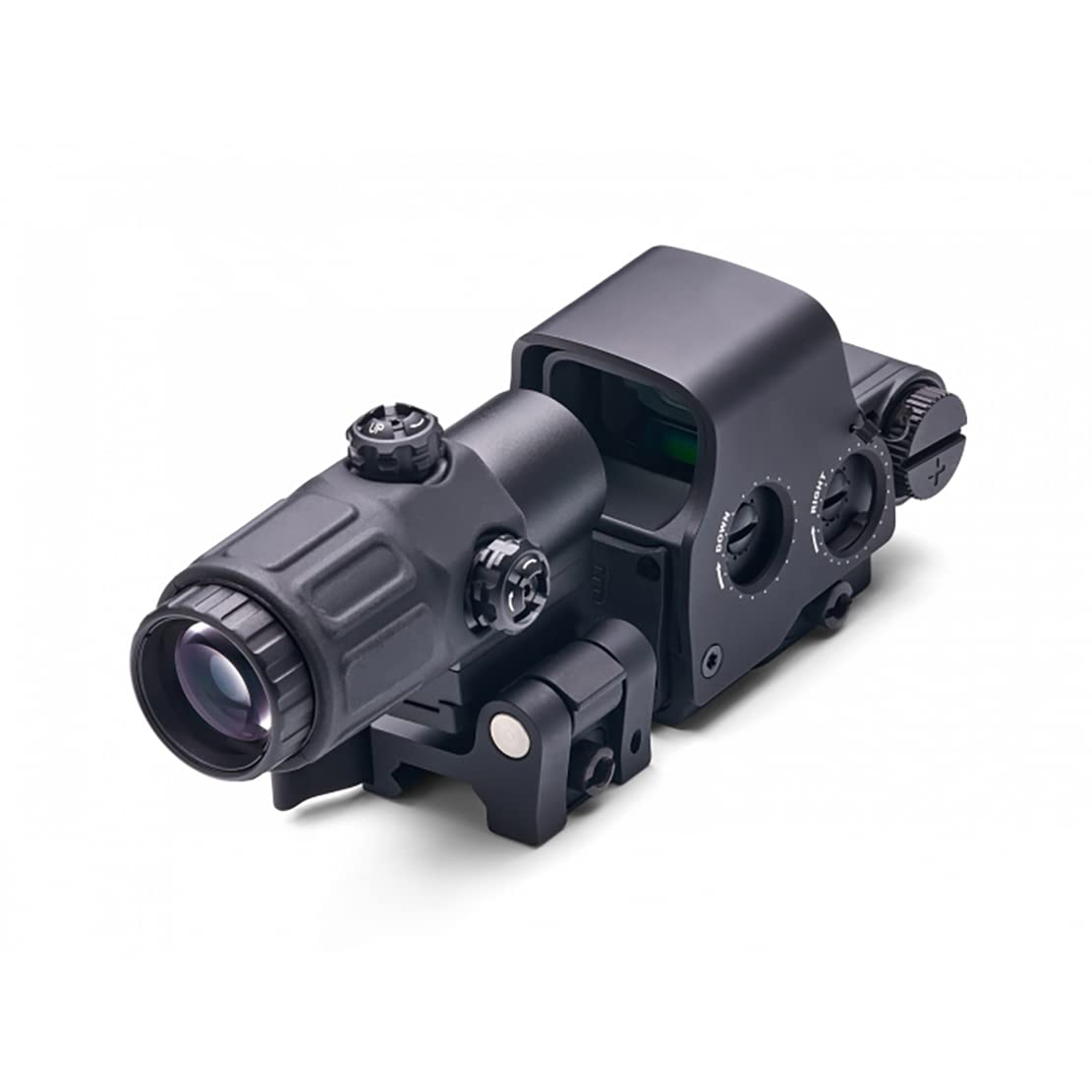 558+3X Sight, Optical Holographic Hybrid Sight with 3X Magnifier, 558 Green/Red Dot Reflex Sight Scope + G33 3X Magnifying Glass Combo, Quick Release Rollover Multiplier, for 20mm Rail Mount (Black)