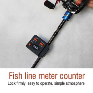 Fishing Line Counter, Black ABS Professional Clip on Rod Fishing Line Counter Depth Finder Digital Diaplay Depth Counter Finder Tool 0-99.9m Counting Range Fishing Line Spooling Accessories