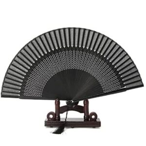 Folding Hand Fan Folding Fan Handheld Folded Fan Bamboo Hand Fan Elegant Carved Hand Held Folding Fans Silk Folding Fans Foldable Fan Hand Held Fans (Color : Random Delivery, Size : 37x19.5cm)