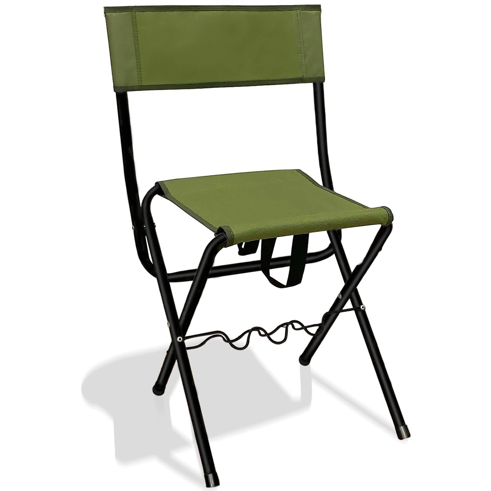 LEADALLWAY Folding Fishing Chair with Rod Holder,Green