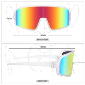 WANWAN Cycling Sunglasses with 4 Lenes for Men Women Large Frame Sport Sunglasses Baseball Golf Fishing Running