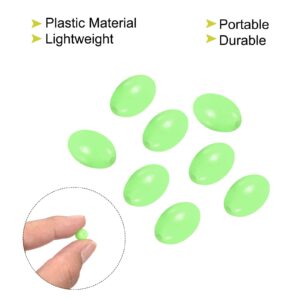 PATIKIL 12x8mm Luminous Fishing Beads, 200 Pieces Plastic Glow Fishing Bait Eggs Rig Bead Tackle Tool Oval, Green