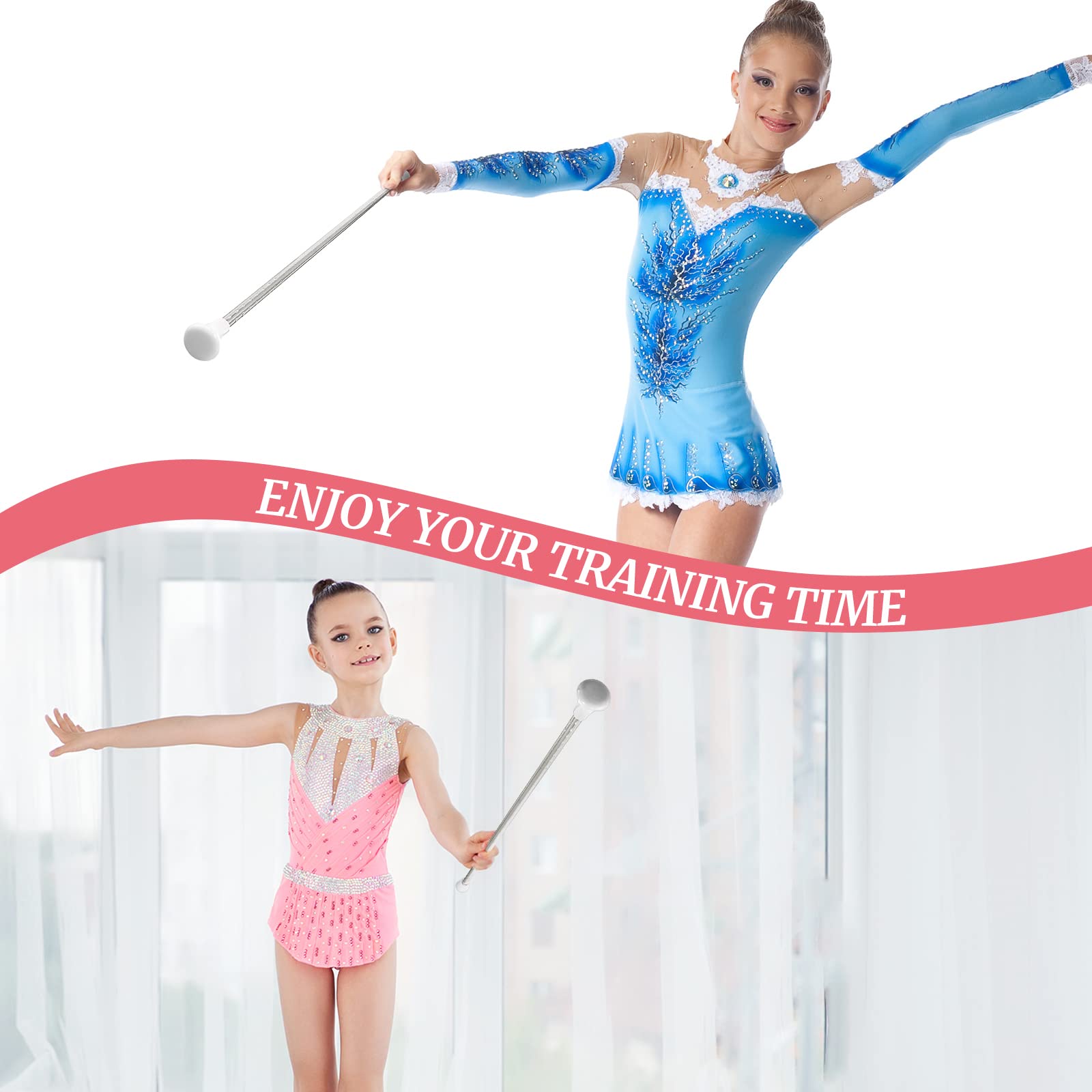 HyDren Twirling Baton Unisex Kids' Gymnastics Dance Baton Metal Baton Marching Band Baton Parade Baton Stick for Talent Shows, Artistic Dancing, Baton Twirling (26 Inch)