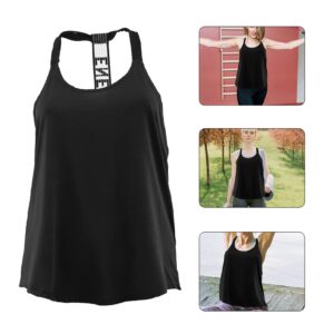 Healifty Women's Fitness Vest Female Sports Vest Women Yoga Vest Womens Athletic Tanks Womans Tank Top Workout Tops Women Cropped Running Tank Women Sports Vest Female Yoga Clothes Cut Out Black