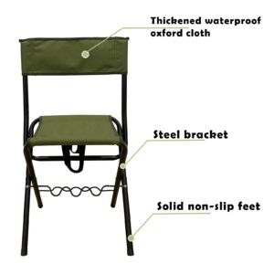 LEADALLWAY Folding Fishing Chair with Rod Holder,Green