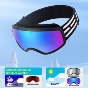 EasYoung Kids Ski Goggles Snowboard Goggles for Children, Youth, Boys & Girls 3-15