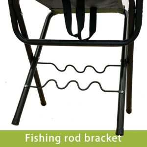 LEADALLWAY Folding Fishing Chair with Rod Holder,Green