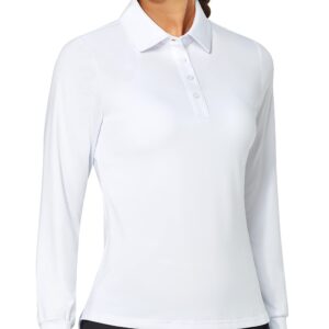 ISEEGZ Golf Polo Shirts for Women, Women's Long Sleeve Shirt Blouses, Dressy and Casual Women's Tops for Daily Work Sports, Comfortable Fitted & Quick Dry Apparel