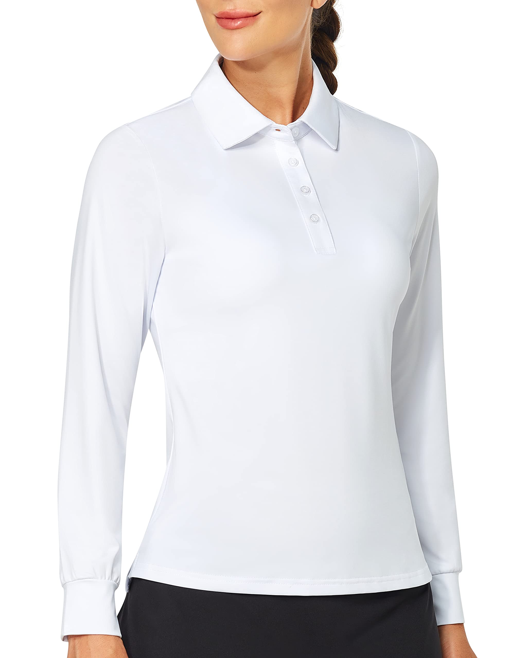 ISEEGZ Golf Polo Shirts for Women, Women's Long Sleeve Shirt Blouses, Dressy and Casual Women's Tops for Daily Work Sports, Comfortable Fitted & Quick Dry Apparel