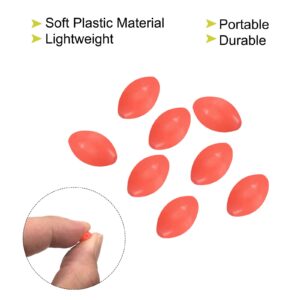 PATIKIL 10x7mm Luminous Fishing Beads, 200 Pieces Soft Plastic Glow Fishing Bait Eggs Rig Bead Tackle Tool Oval, Red