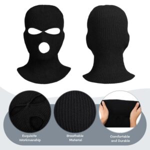 BBTO 12 Pack Knitted Full Face Cover Ski Neck Gaiter Warm Knit Winter Balaclava 3 Hole Ski Mask for Men Women Adult Outdoor Sports (Black), One Size