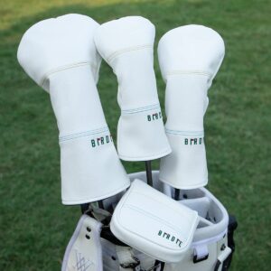 Golf Headcovers Golf Driver Fairway Hybrid Head Cover Golf Blade Mallet Putter Cover Birdie Design Premium Leather Waterproof Driver Fairway(FW) Wood Hybrid(UT) with Number Tags