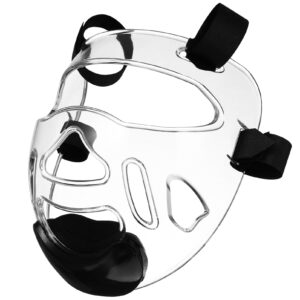 VOSAREA Adult Boxing Faceshield Taekwondo Sports Face Cover Sparring Face Guard Detachable Face (Transparent, 22.5X21X9CM)