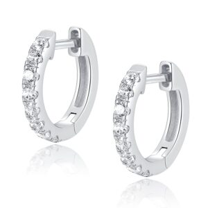 jewlpire 925 sterling silver hoop earrings for women, 15mm sterling silver hoop earrings lightweight small hoop earrings huggie earrings