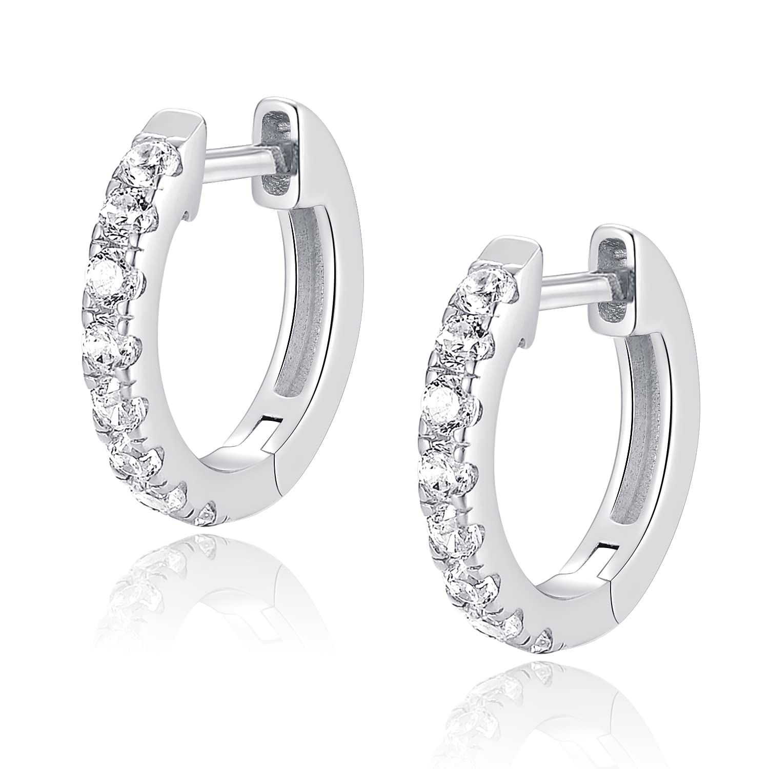 Jewlpire 925 Sterling Silver Hoop Earrings for Women, 15mm Sterling Silver Hoop Earrings Lightweight Small Hoop Earrings Huggie Earrings