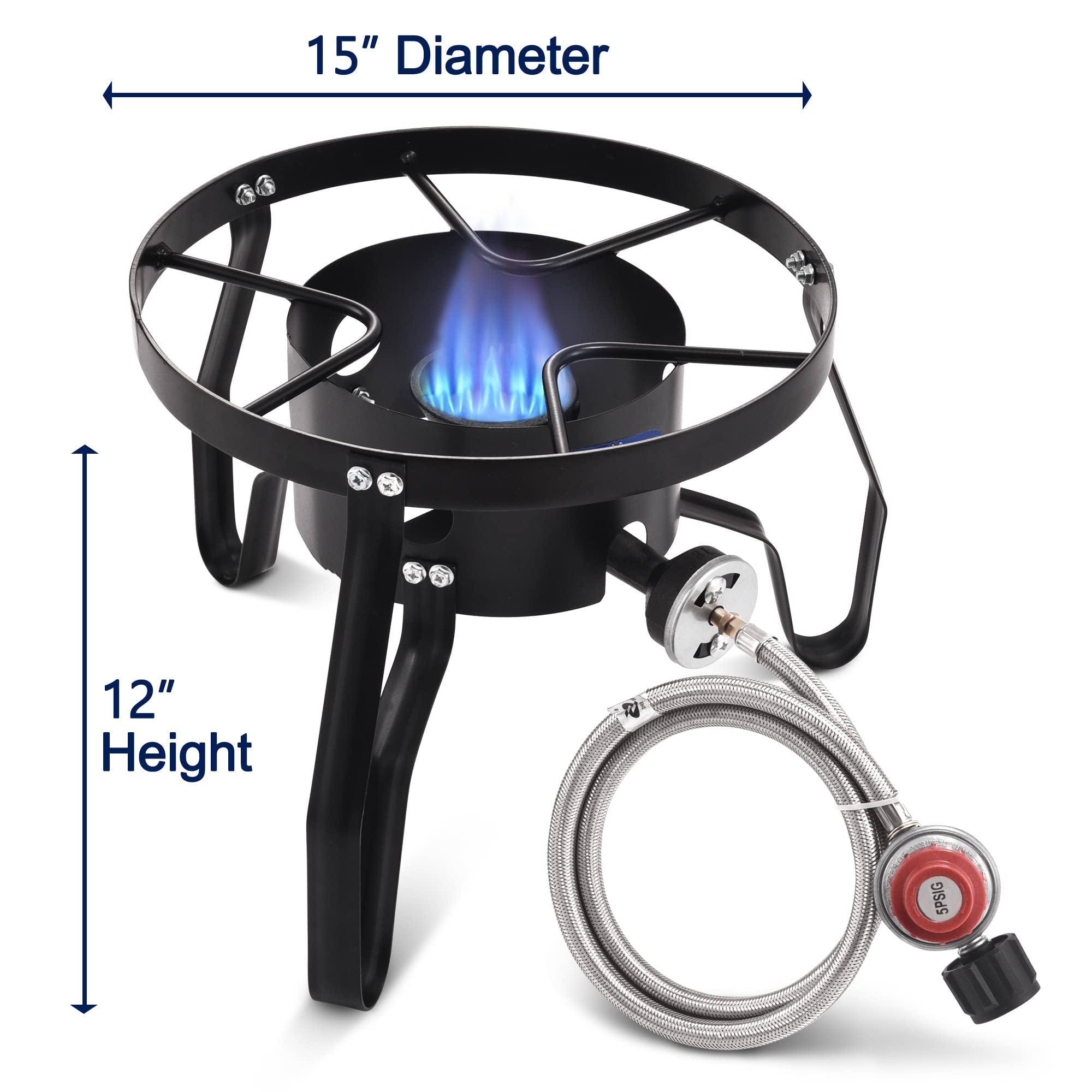 ARC Camping Propane Stove Outdoor Cooker, Propane Burner for Outdoor Cooking Round Burner, Ideal for Camping, Tailgating, Traveling, and More!