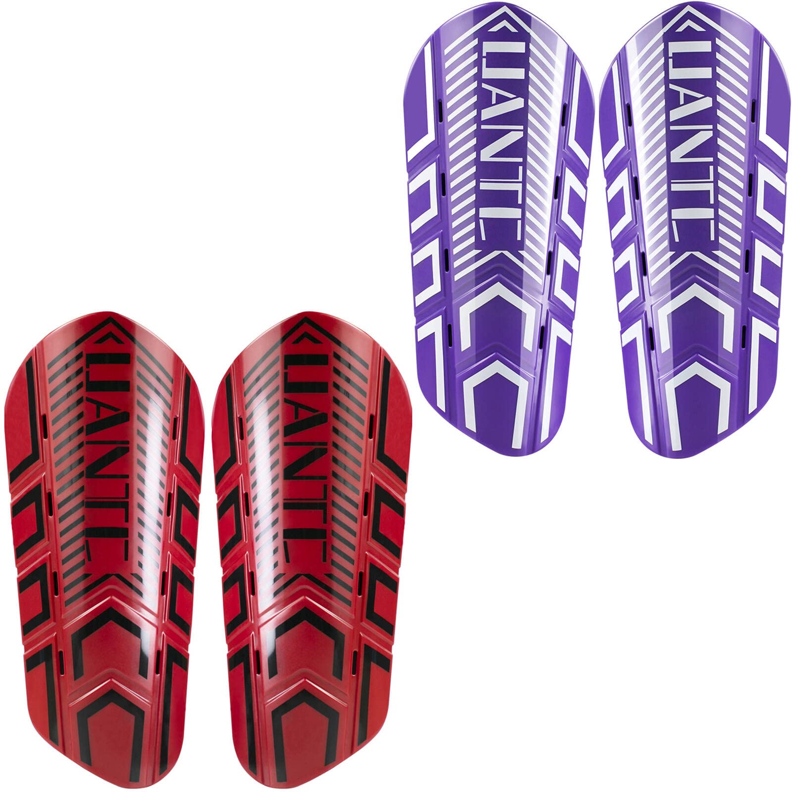 Uantc Soccer Shin Guards - Shin Guards Soccer Youths 2 Pairs - Kids Soccer Shin Guards Cushion Protection Reduce Shocks and Injuries - Shin Guards for Soccer Kids/Adults/Girls/Boys RedPurple M