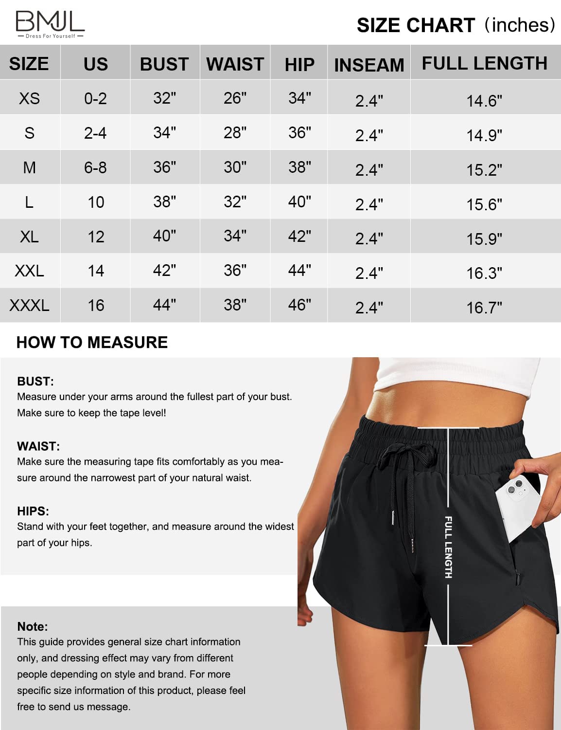 BMJL Women's Running Shorts High Waisted Athletic Shorts Summer Gym Workout Short with Zipper Pockets(S,White)