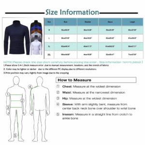 Long Sleeve Men's T-Shirts Turtleneck Undershirts Athletic Shirts for Men Moisture Wicking Sun Shirts for Men Long Sleeve Uv Protection Fall Winter Slim Thermal Pullover Sweatshirts Black XL